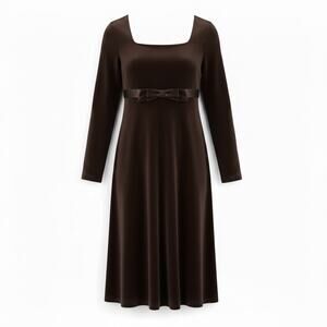 Bonnie Jean girls 8 chocolate brown velvet midi dress